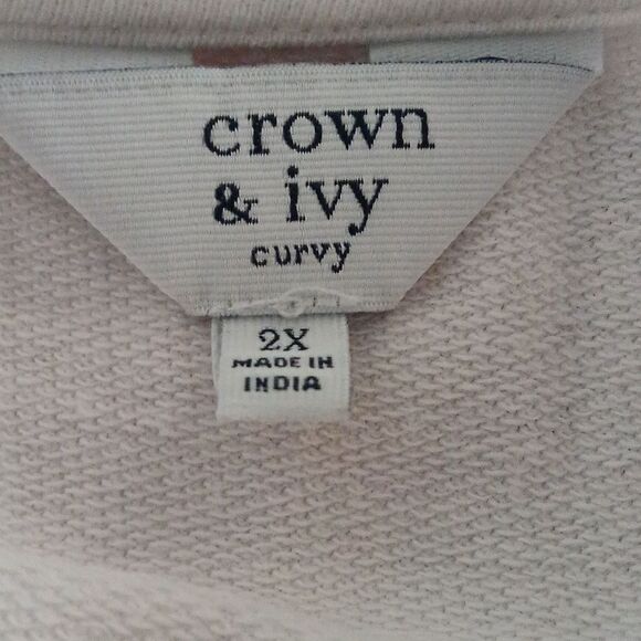 Crown & Ivy white blouse  casual top shirt  Sz 2X NWOT - Picture 7 of 7